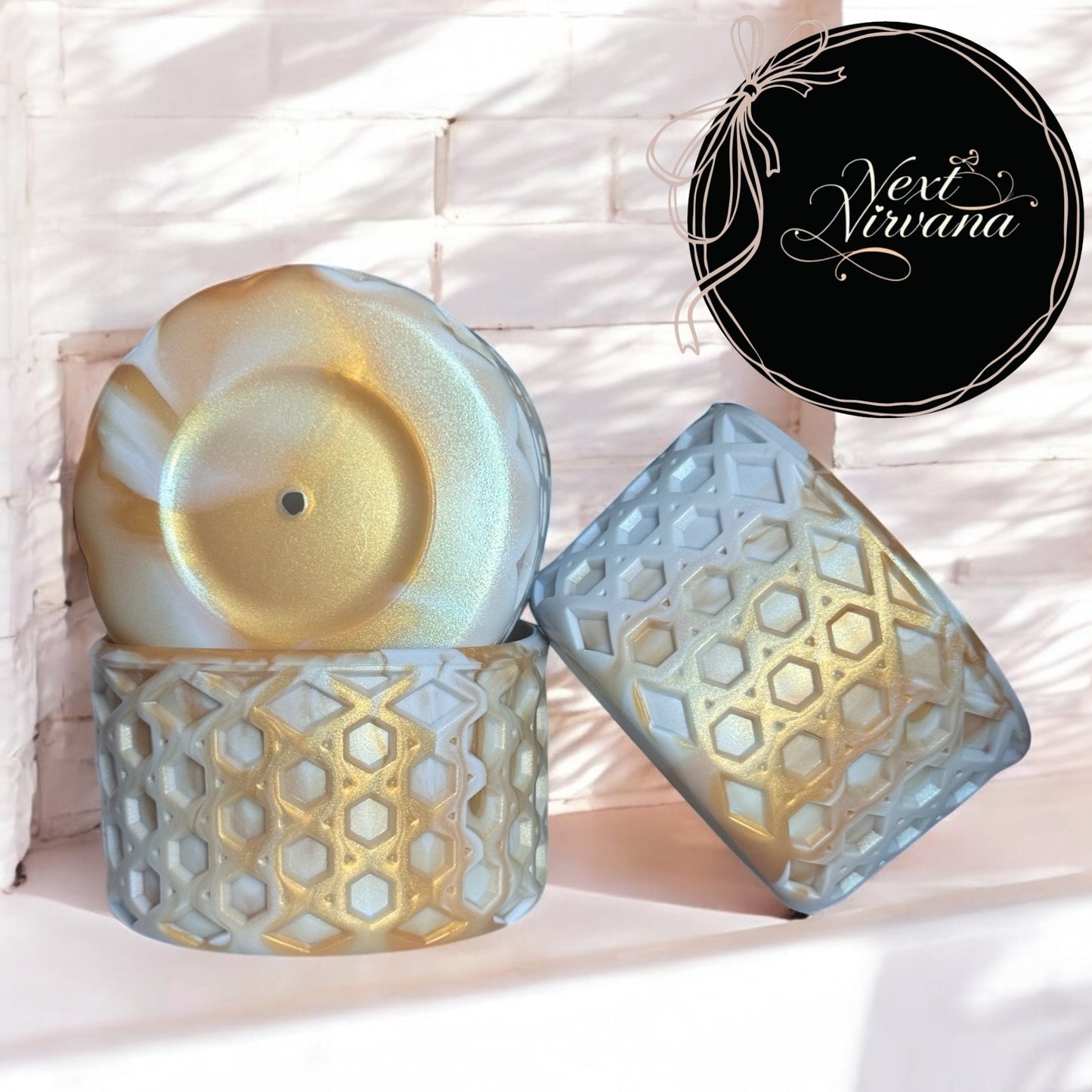 Rosa Beaux & Gold | Blue | WAFFLE | Silicone Tumbler Boot