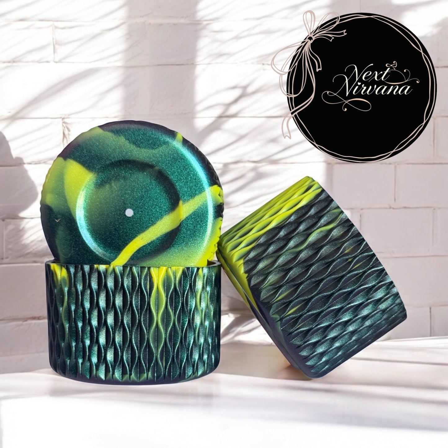Neon Lime & Black | GHOST | Waves | Silicone Tumbler Boot