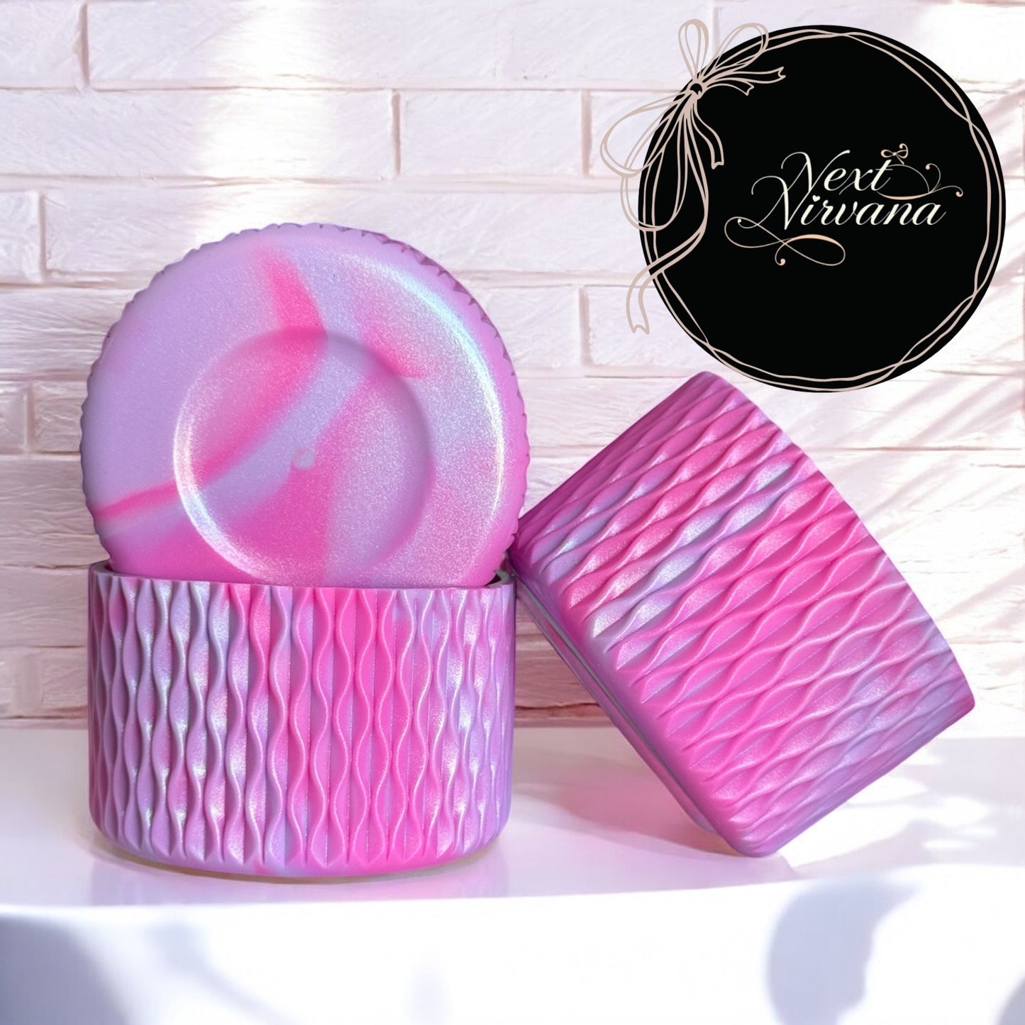 Lavender | Pink Shimmer | Waves | Silicone Tumbler Boot