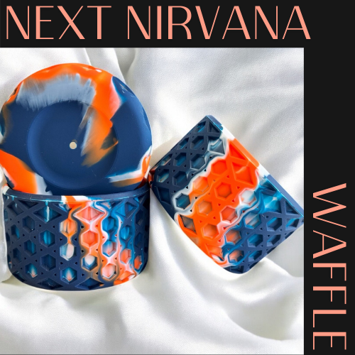 Blue, Orange & White | WAFFLE | Silicone Tumbler Boot