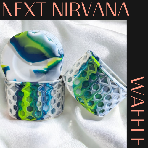 Navy Green & White | WAFFLE | Silicone Tumbler Boot