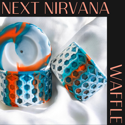 Teal Orange & White | WAFFLE | Silicone Tumbler Boot