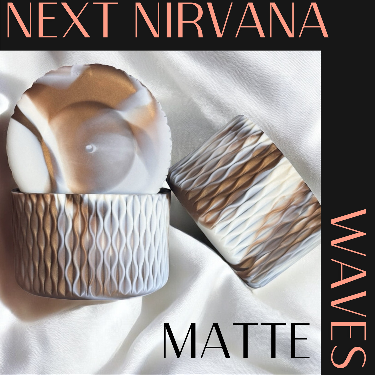 Deep Bronze & Cream Matte | WAVES | Silicone Tumbler Boot