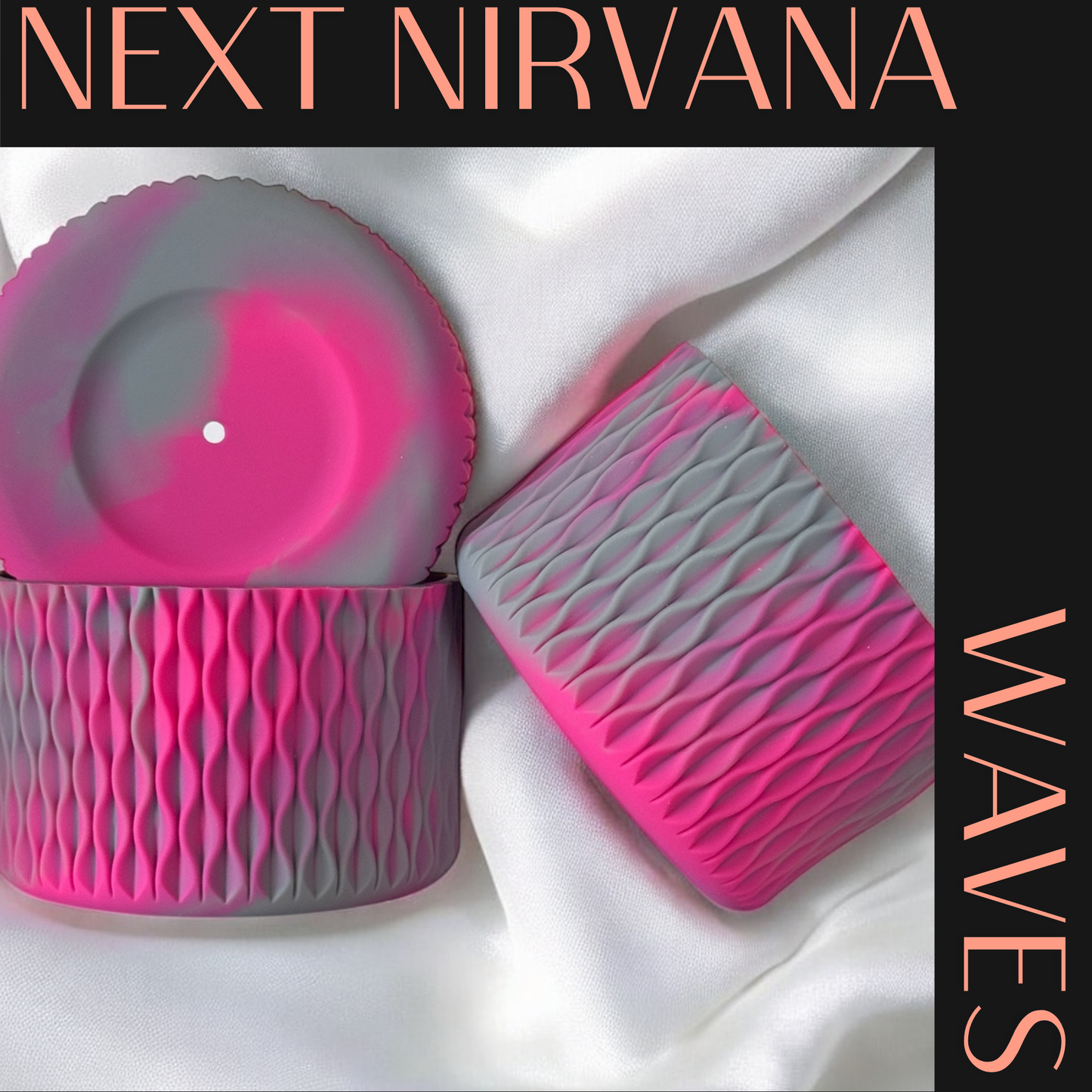 Pink & Gray | WAVES | Silicone Tumbler Boot