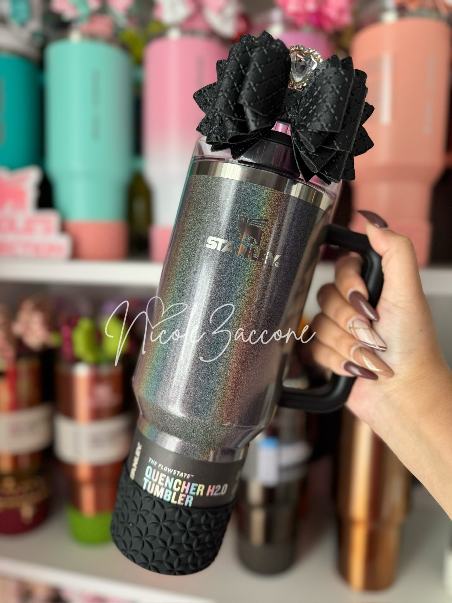 Midnight Black | FLORA | Silicone Tumbler Boot