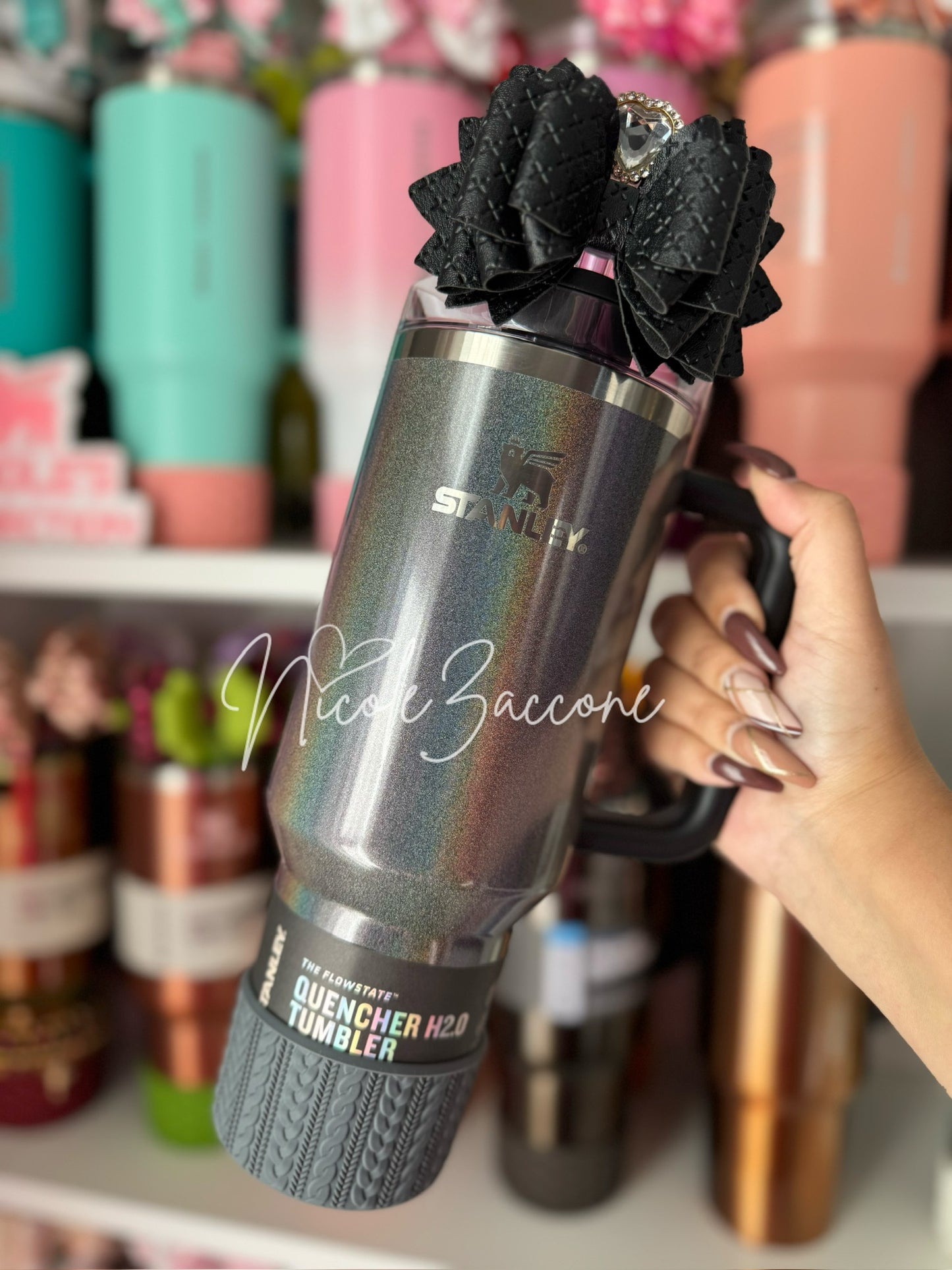 BRI (Charcoal Body) | Cable Knit | Silcone Tumbler Boot