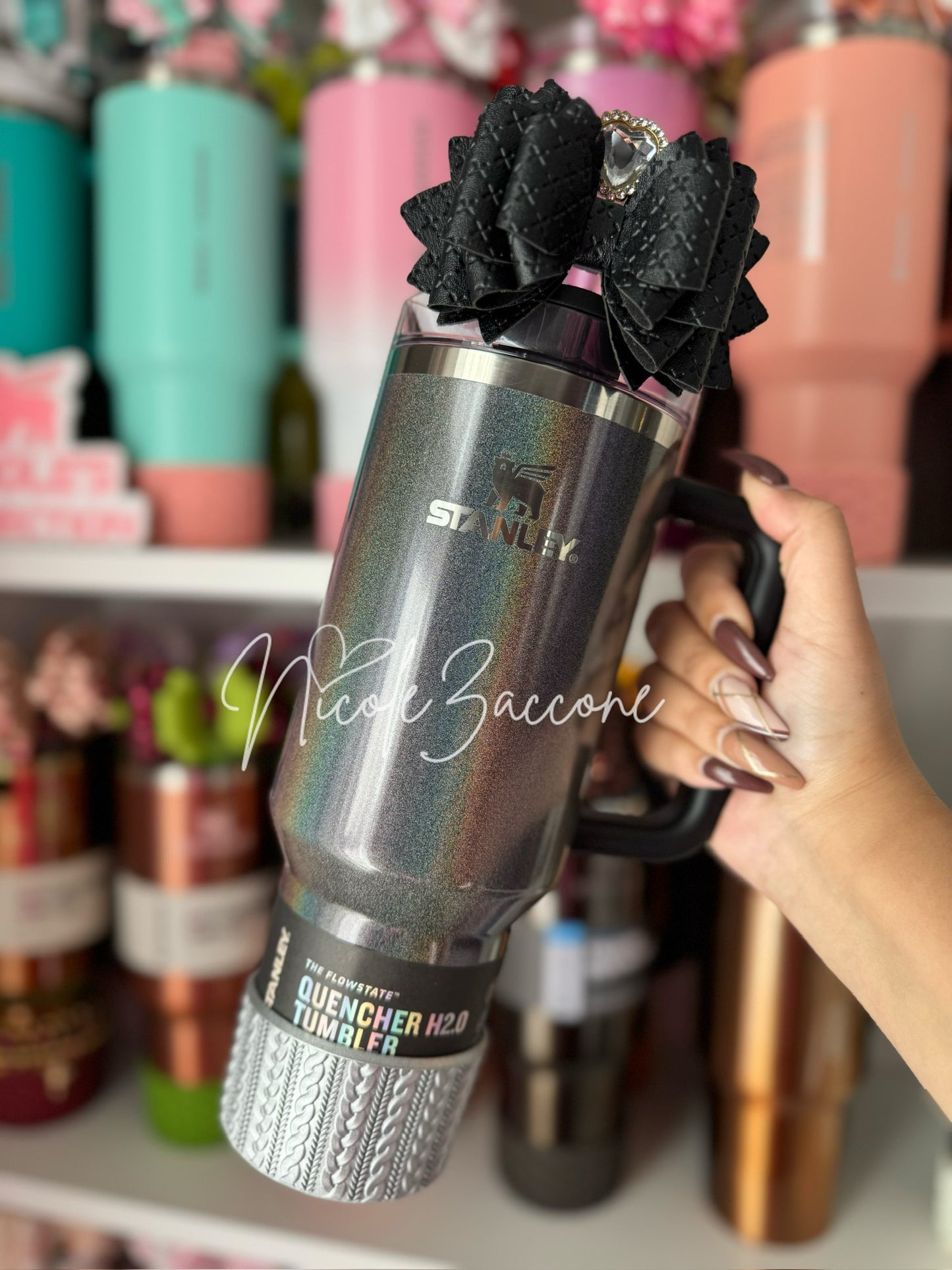 MIRANDA (Silver Metallic) | Cable Knit | Silcone Tumbler Boot