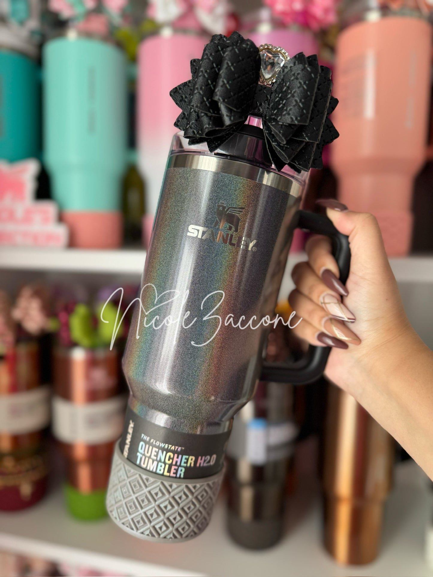 Gray Shimmer Diamonds | Silicone Tumbler Boot