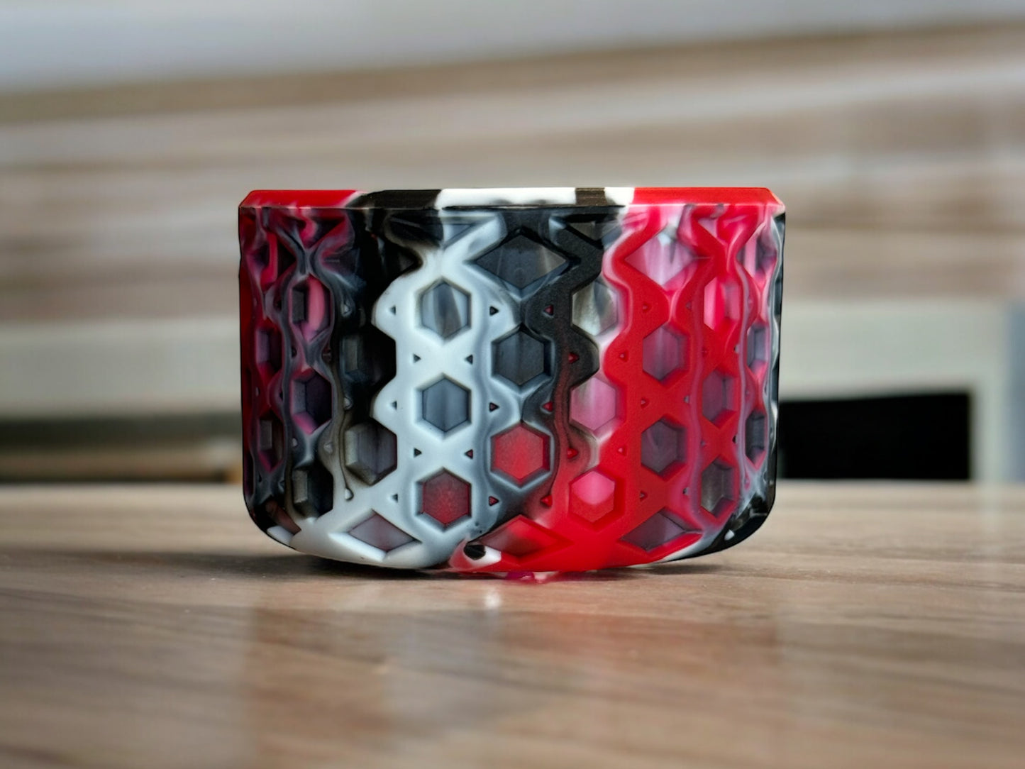 Red White & Black Waffle | Silicone Tumbler Boot