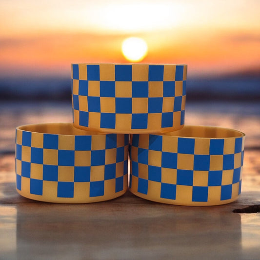 Arctic Twist & Gold Checks | Silicone Tumbler Boot