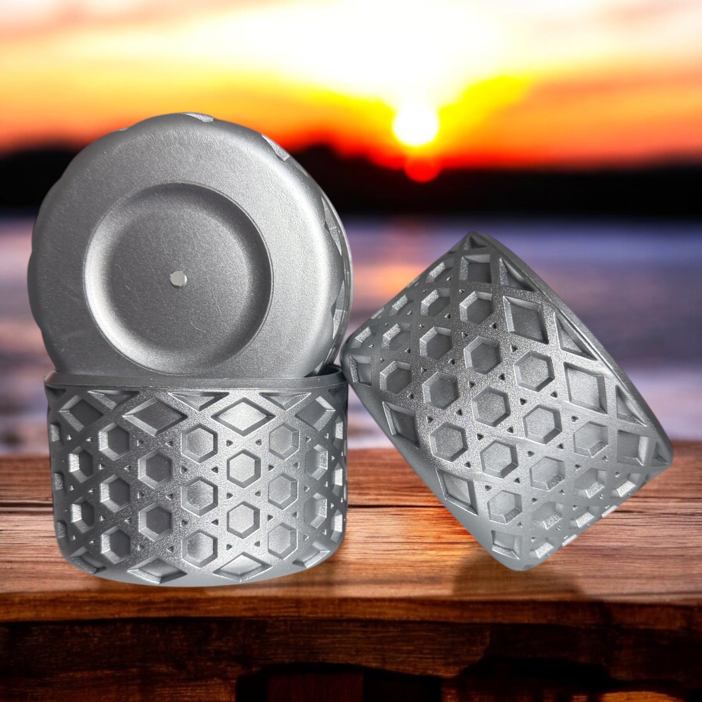 Silver | WAFFLE | Silicone Tumbler Boot