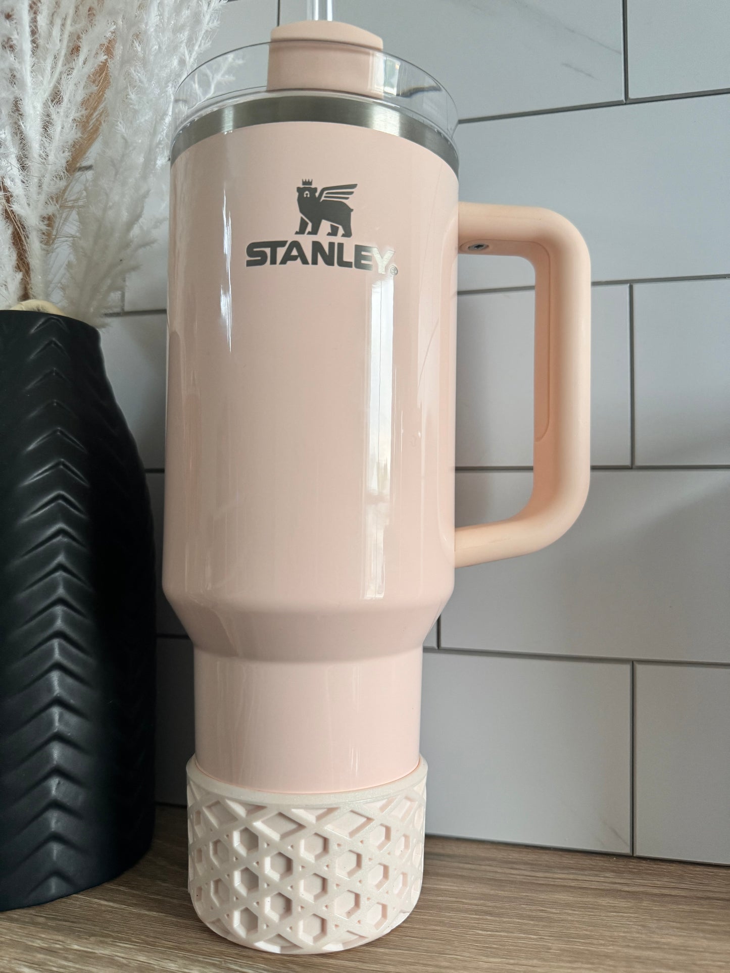 Pale Peach Shimmer Waffle | Silicone Tumbler Boot