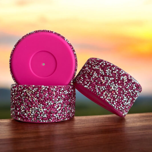 Pink Topaz & Silver Gemstone | Silicone Tumbler Boot