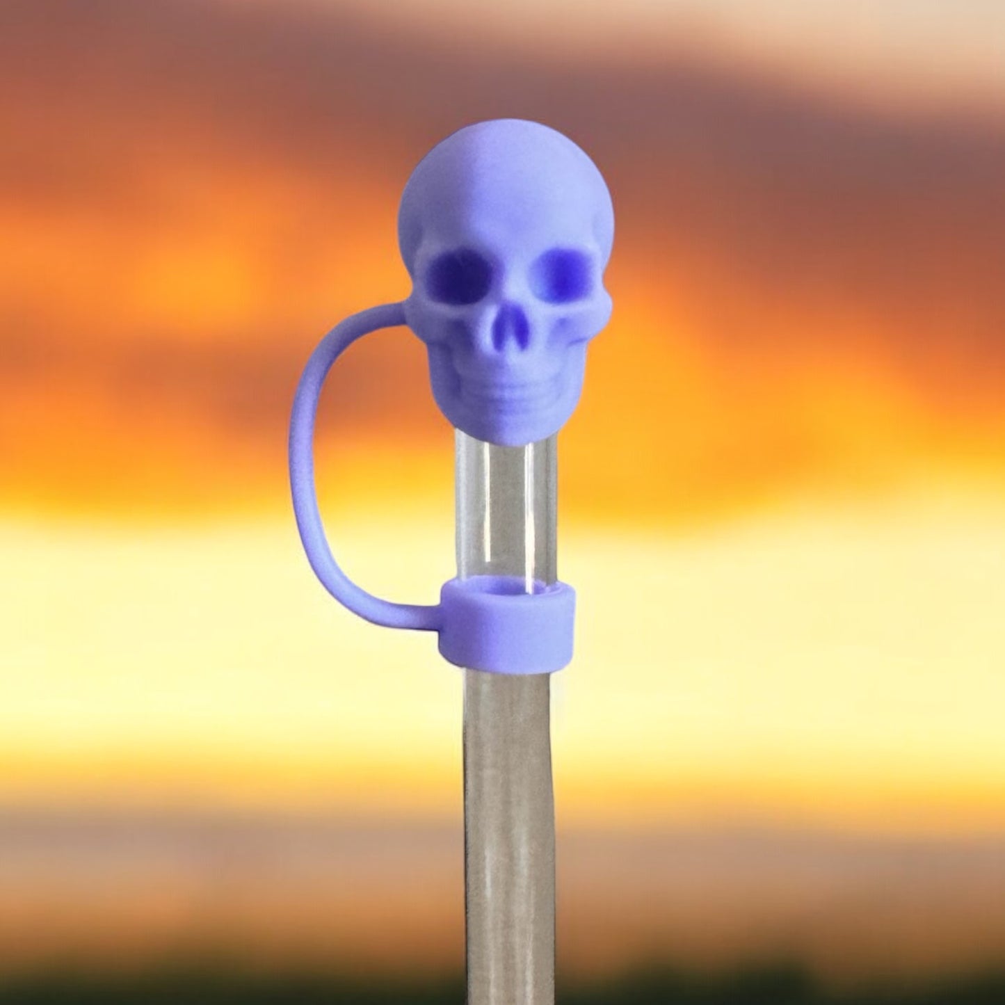 Lavender Skull  | Straw Topper 10mm