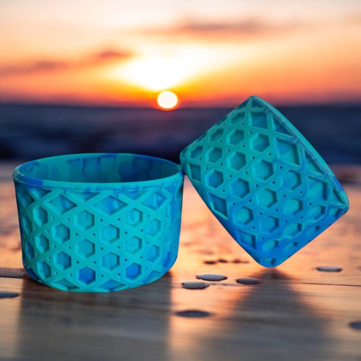 Aquamarine | Waffle | Silicone Tumbler Boot