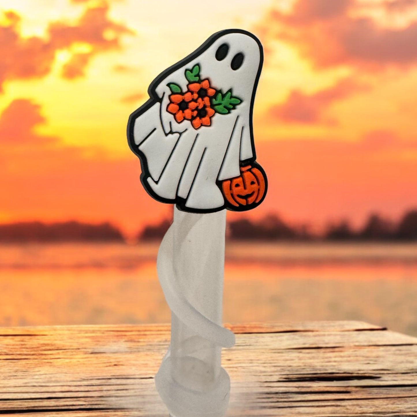 Floral Ghostie | Straw Topper 10mm