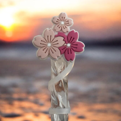 Pink Flowers | Straw Topper 10mm