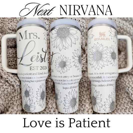 Engraved Tumbler - Love is Patient and Kind