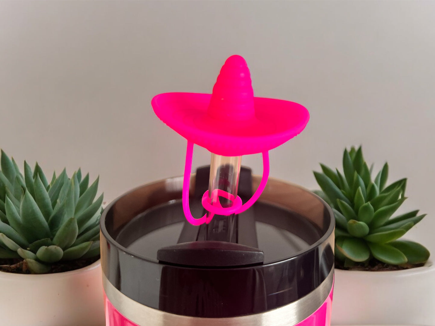 Hot Pink Sombreros | Straw Topper 10mm