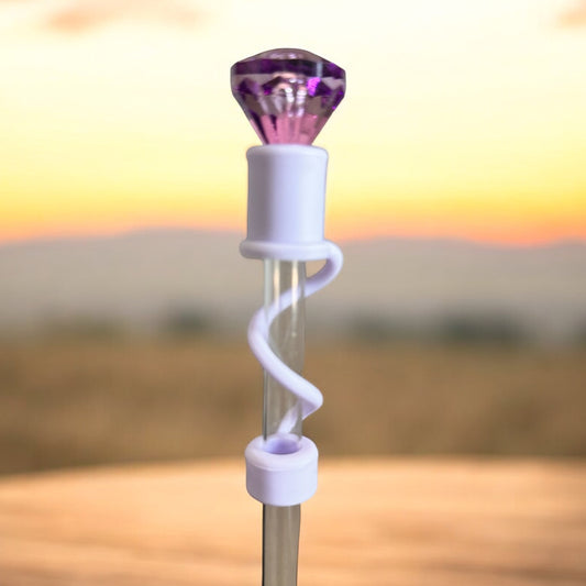 Lavender Diamond | Lavender Silicone | Interchangeable Straw Topper 10mm