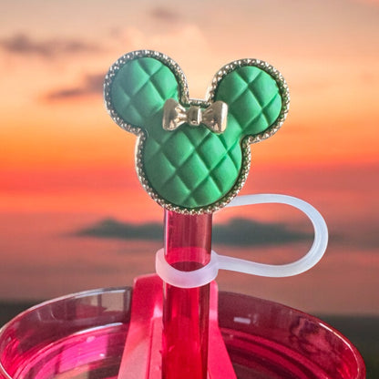Green & Gold Mouse Ears | Deluxe Straw Topper | 10mm | Website Exclusive