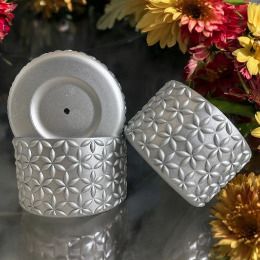 Silver | Flora | Silicone Tumbler Boot