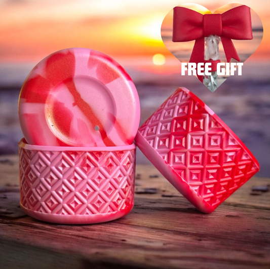 Sweet Hearts | Red & Pink Pearl |  Diamonds | Silicone Tumbler Boot