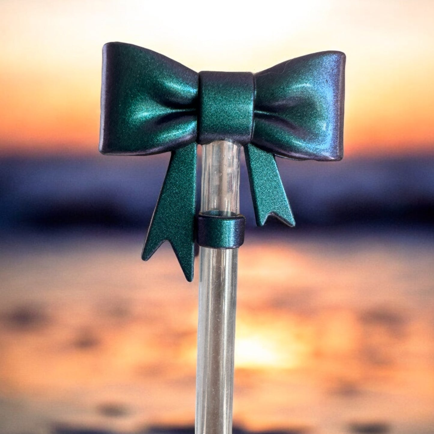 3D Mermaid Metallic Bow | Straw Topper 10mm