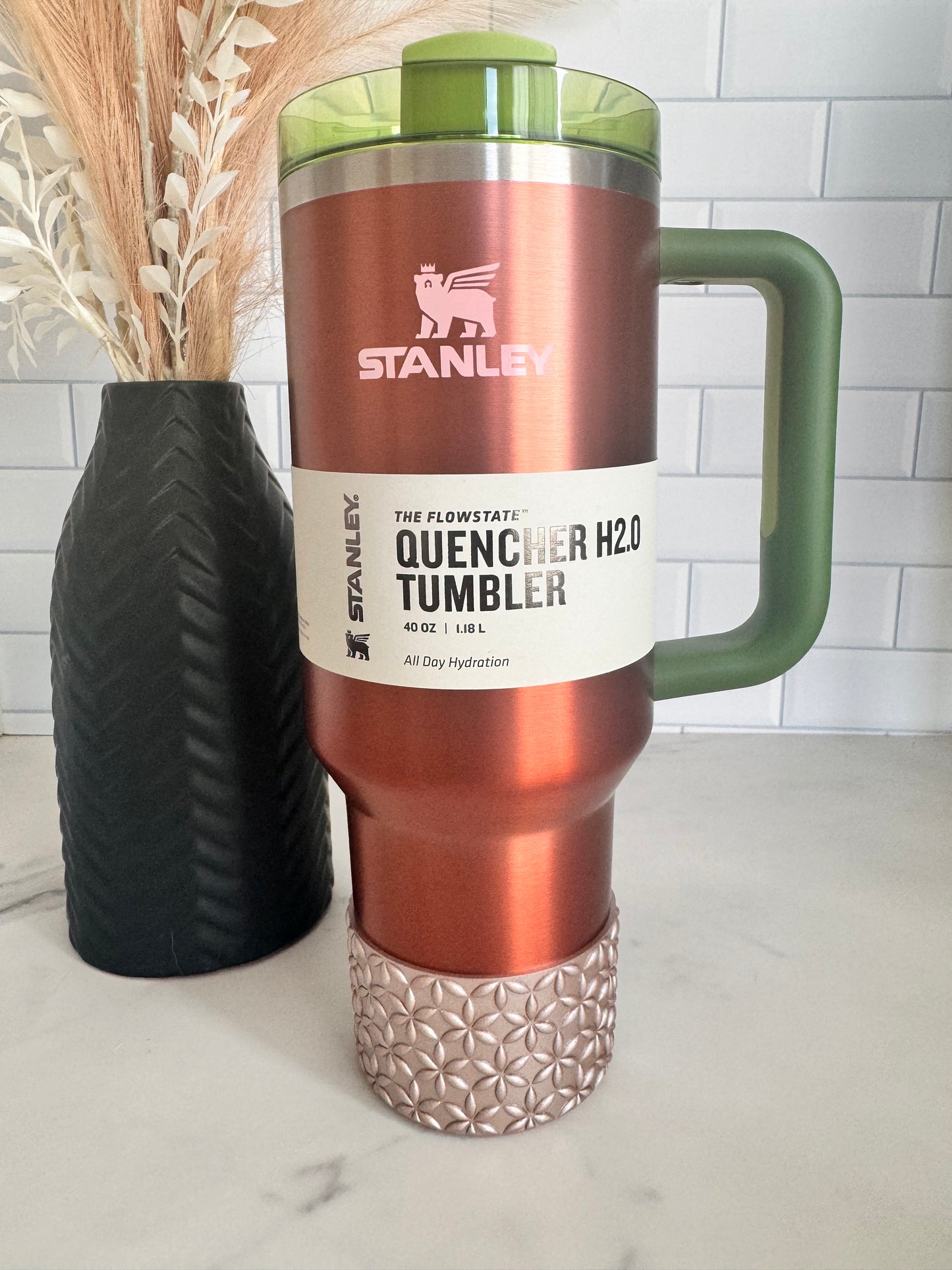 Rose Gold | Flora | Silicone Tumbler Boot