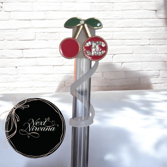 Cherries Bling | Deluxe Straw Topper | 10mm