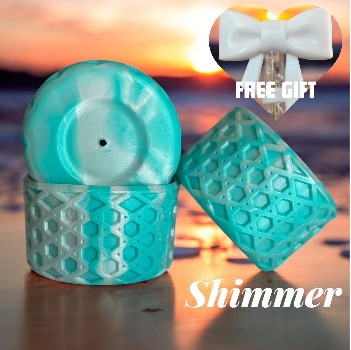 Tiffany & White Pearl | Waffle | Silicone Tumbler Boot