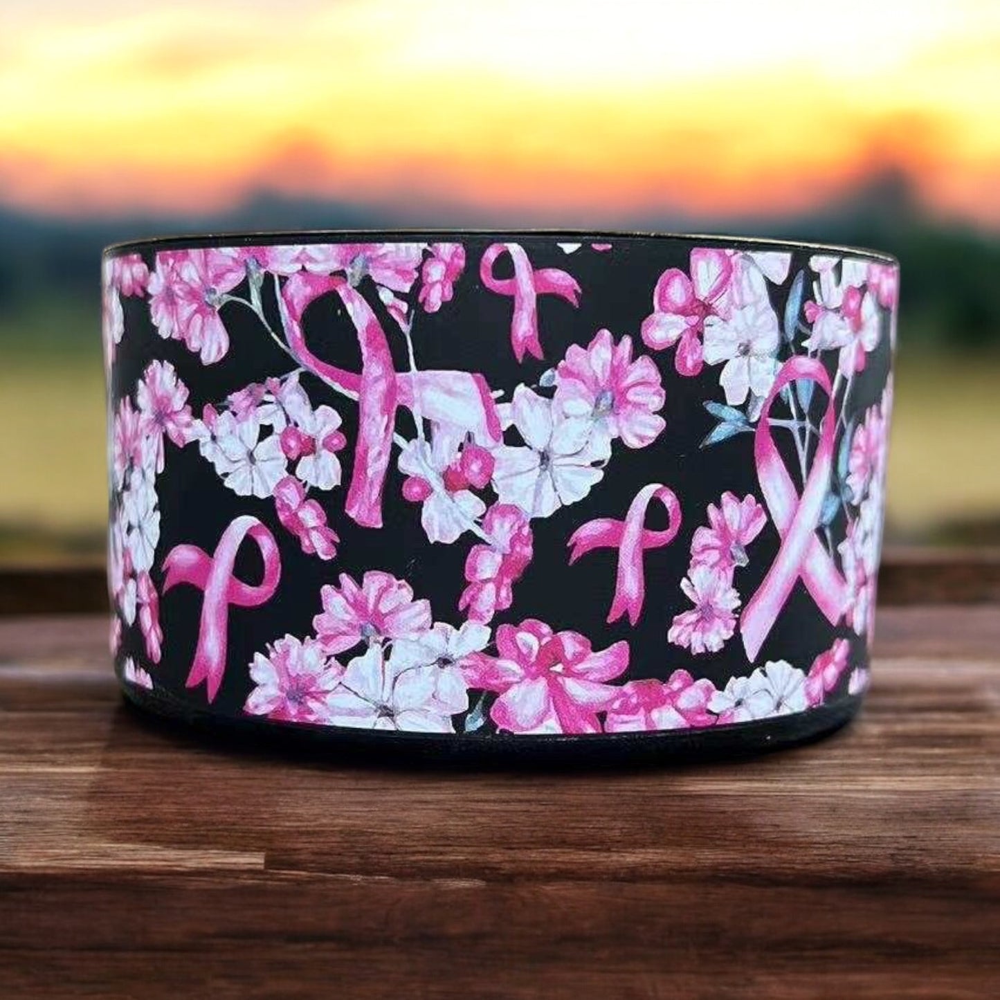 Breast Cancer Floral | Silicone Tumbler Boot