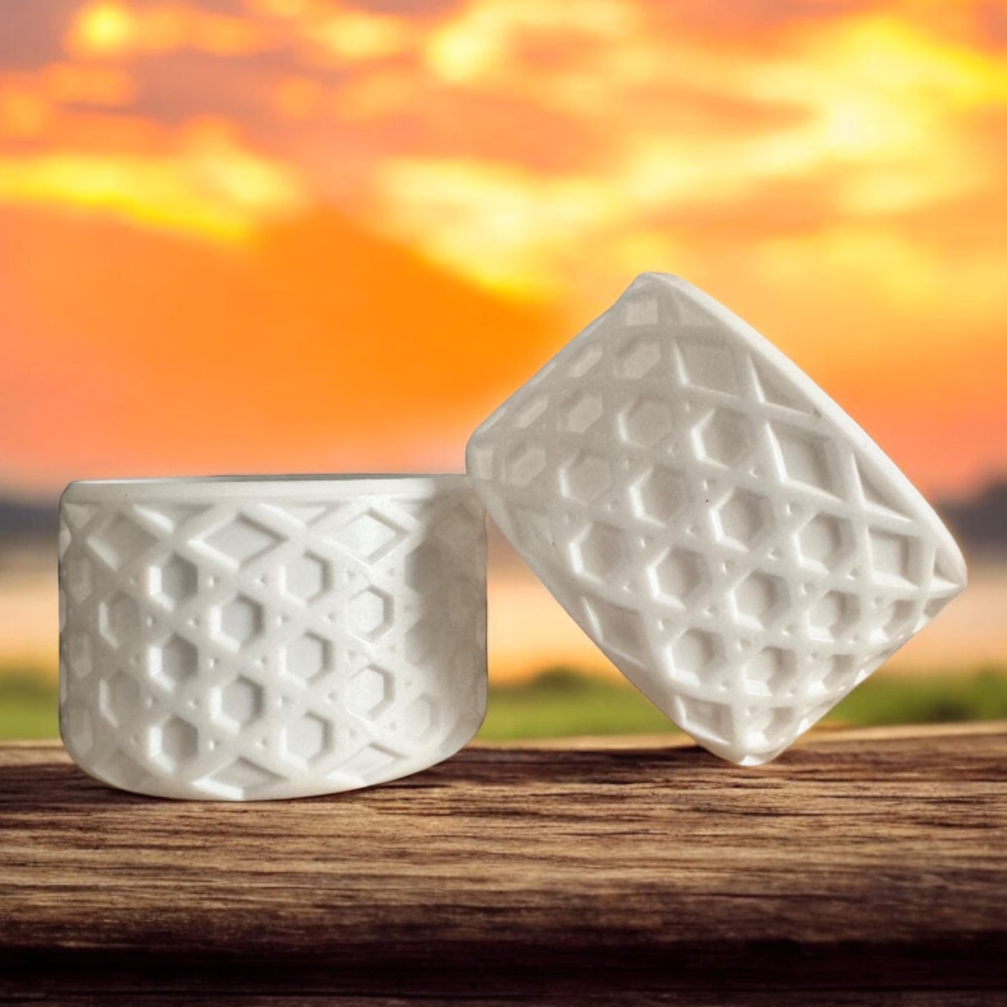 White Shimmer Waffle | Silicone Tumbler Boot