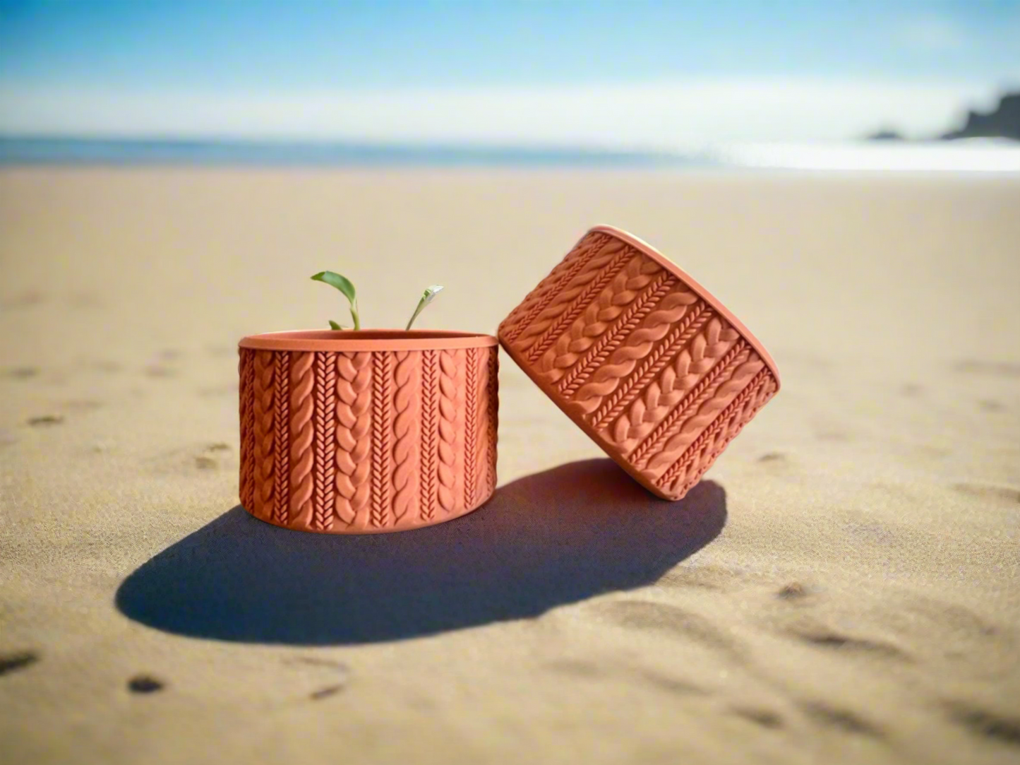 Terracotta Cable Knit | Silicone Tumbler Boot