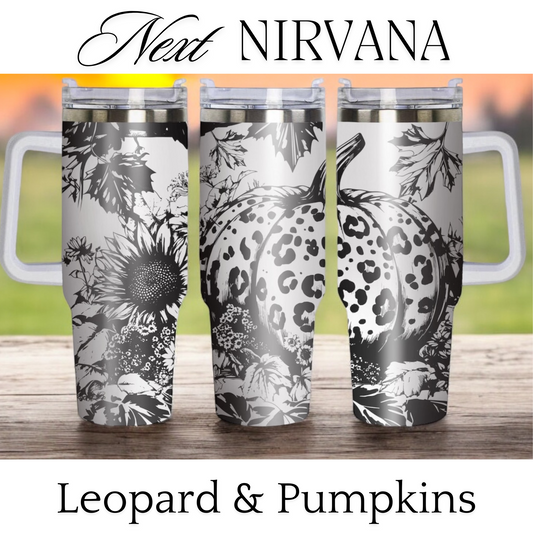 Engraved Tumbler - Leopard & Pumpkins