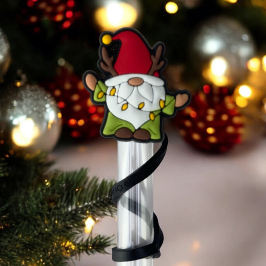 FINAL RESTOCK | Christmas Green Gnome | Straw Topper 10mm