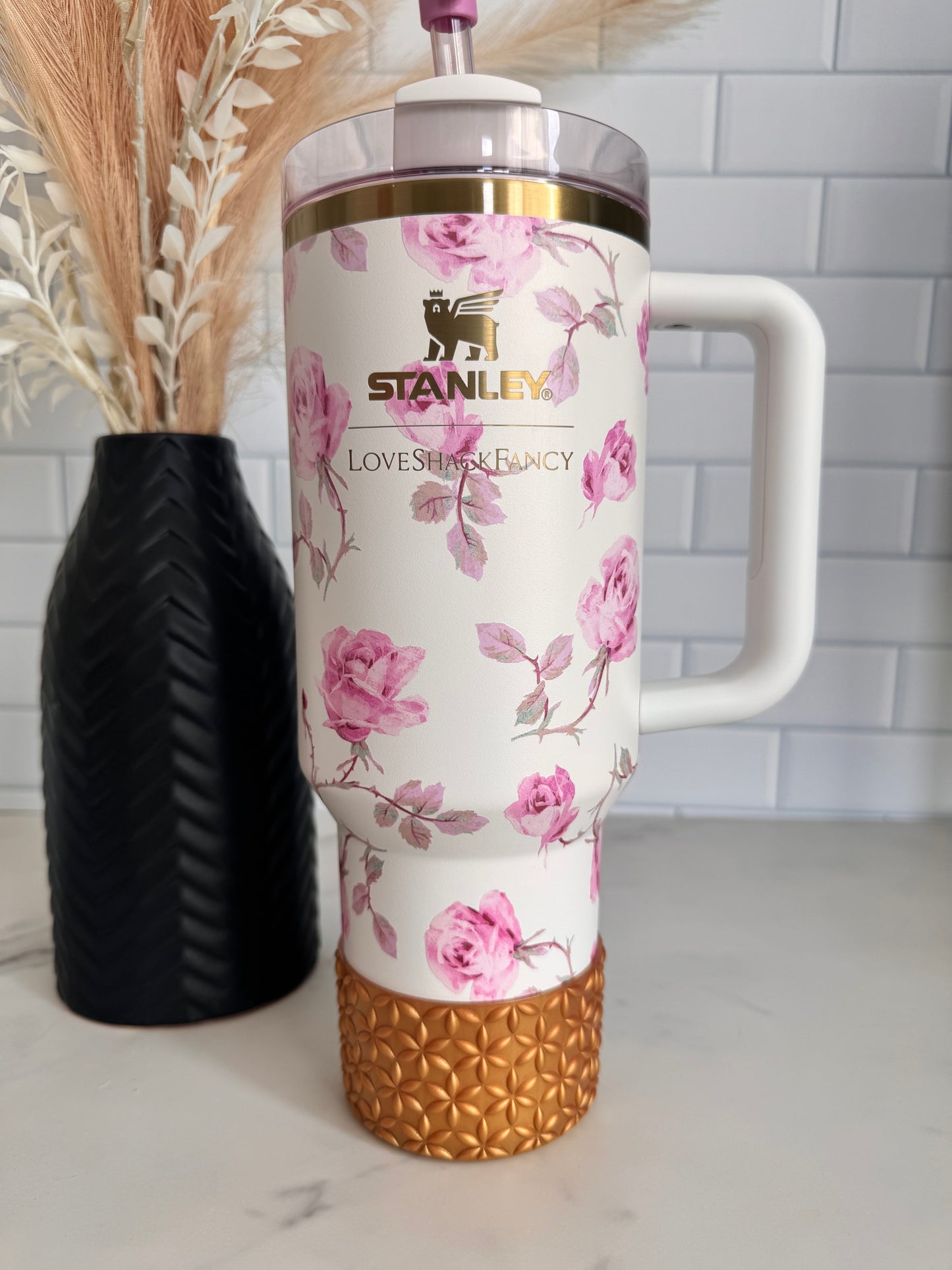 Metallic Gold | Flora | Silicone Tumbler Boot