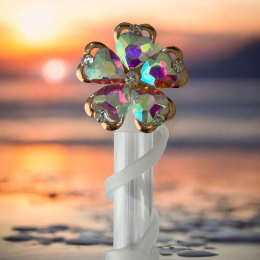 RESTOCKING | Iridescent Flower | Deluxe Straw Topper | 10mm