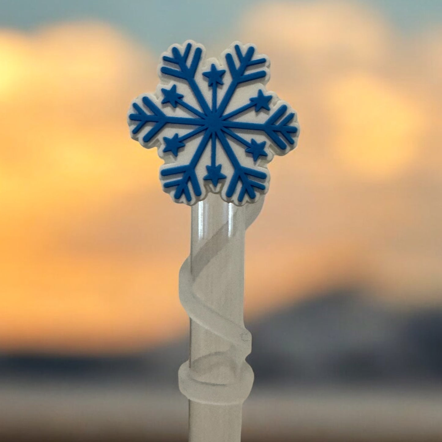 Blue Snowflake | Straw Topper 10mm