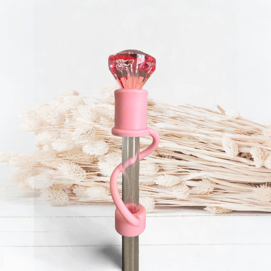 Blush Diamond | Blush Silicone | Interchangeable Straw Topper 10mm