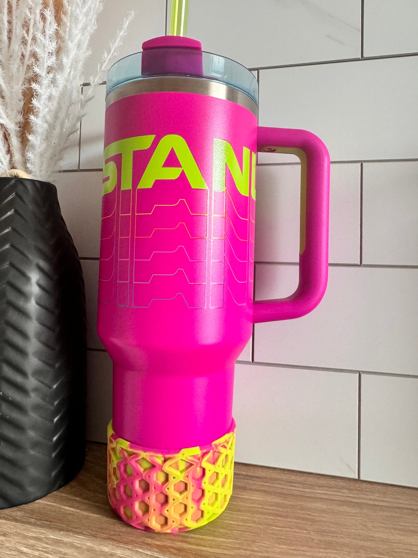 Vivid Violet & Lime Waffle | Silicone Tumbler Boot