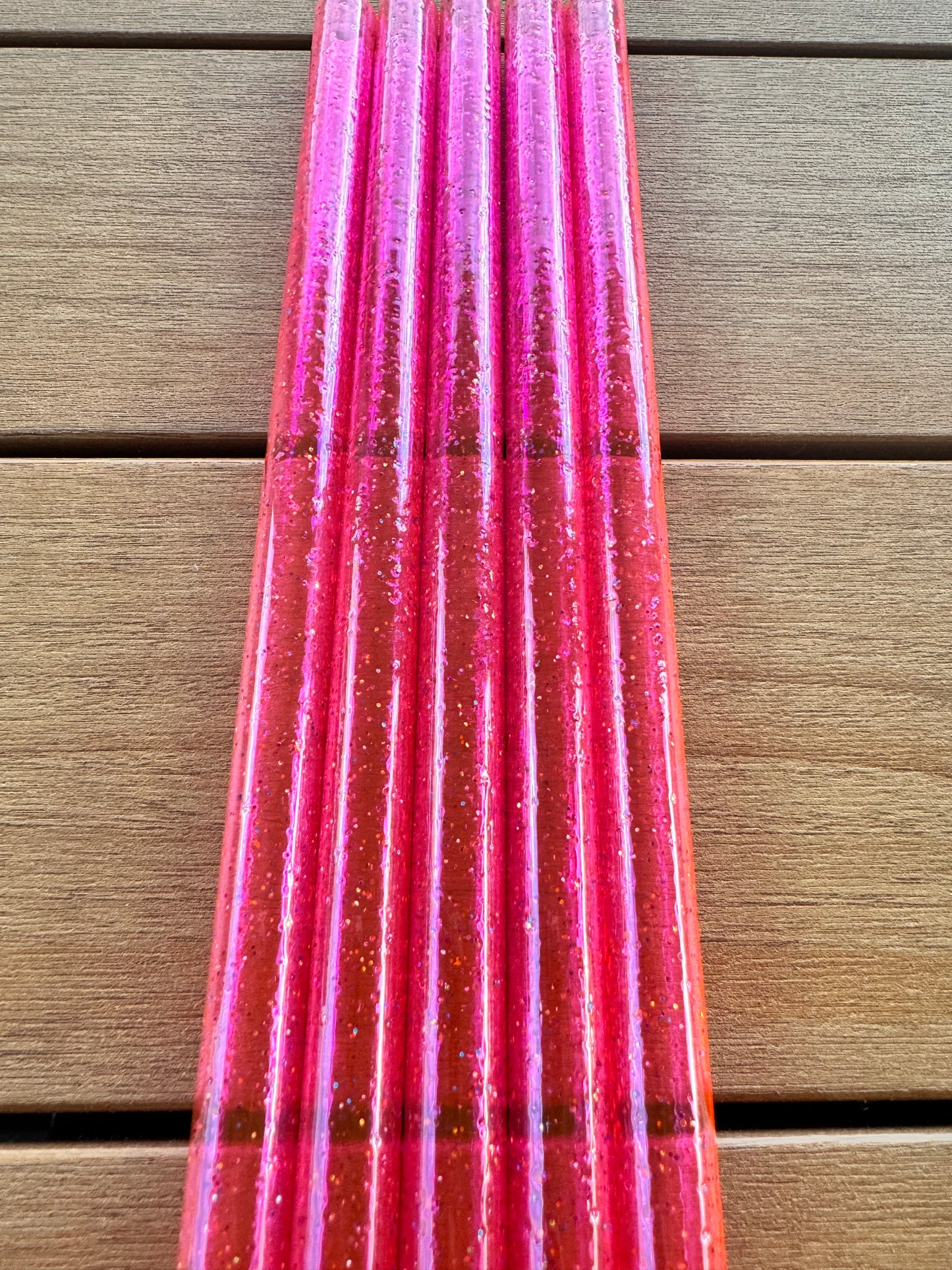 Hot Pink Glitter Straw | 40oz Tumbler | Wide Fit