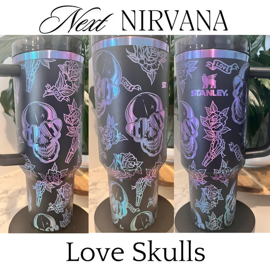 Engraved Tumbler - Love Skulls