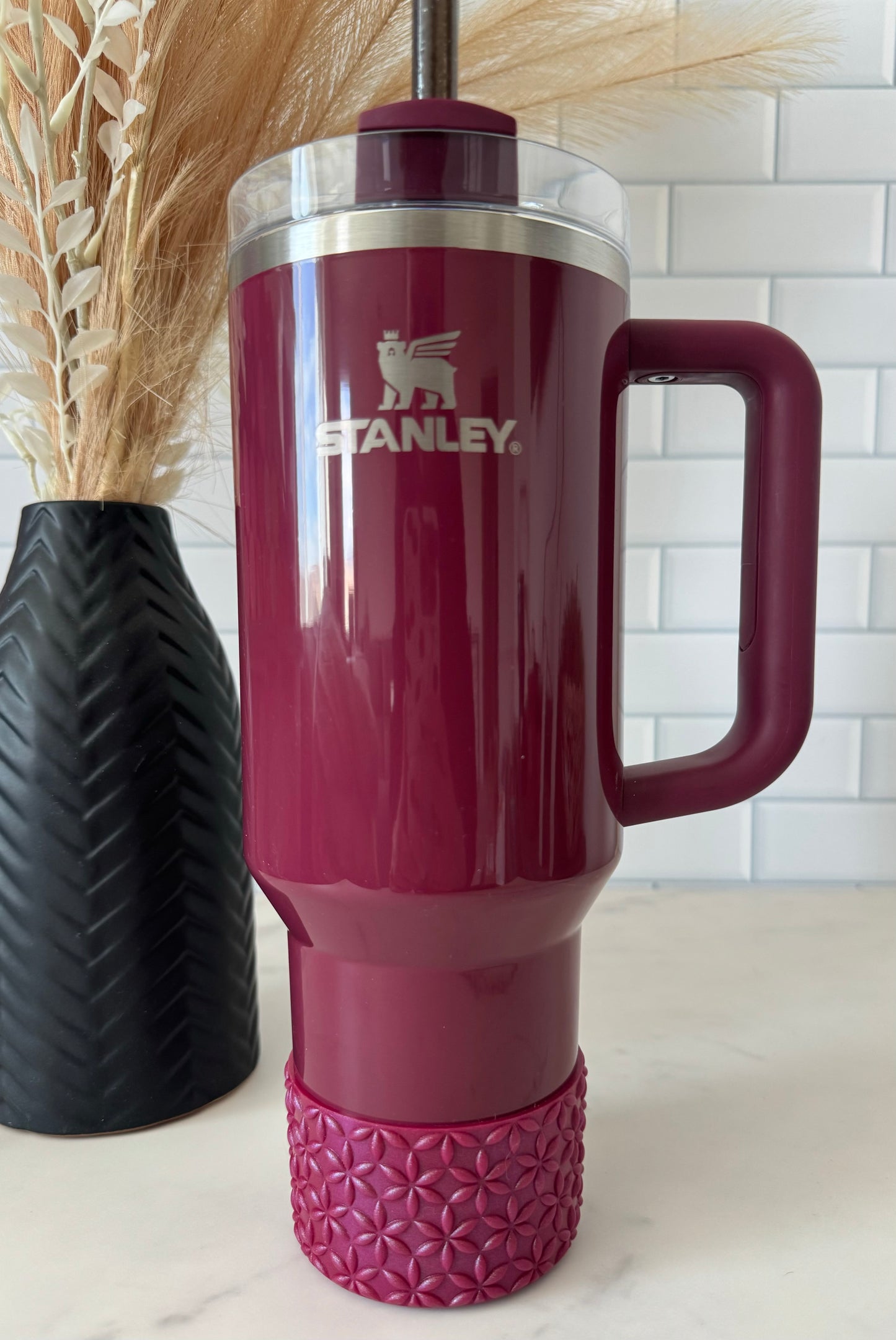 Cherry Mocha Shimmer | Flora | Silicone Tumbler Boot