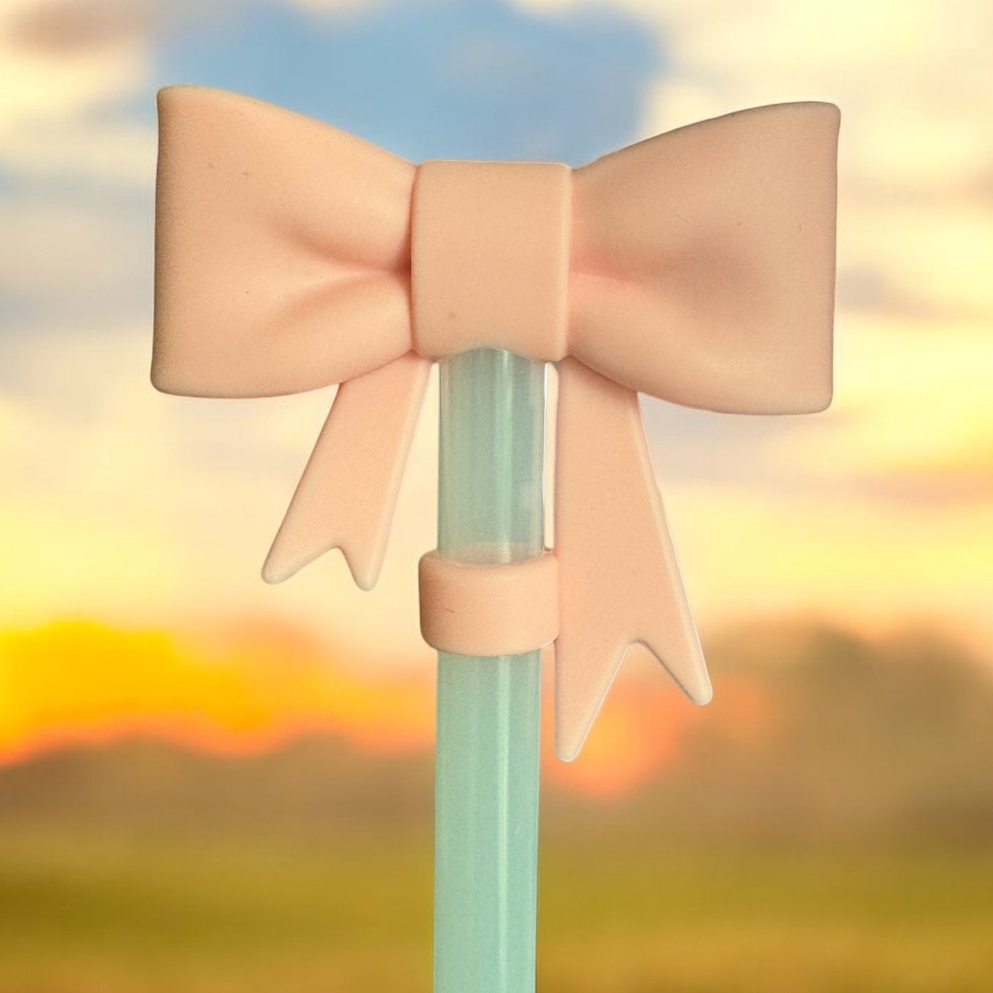 3D Blush Bow | Straw Topper 10mm