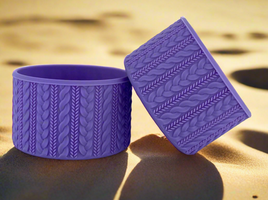 Lavender Cable Knit | Silicone Tumbler Boot