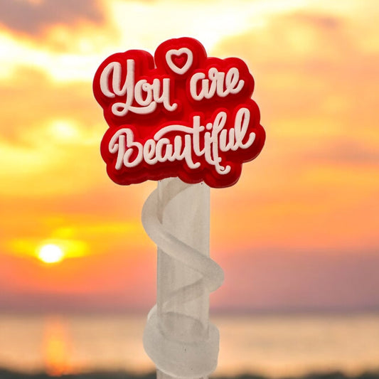 You Are Beautiful | Straw Topper 10mm