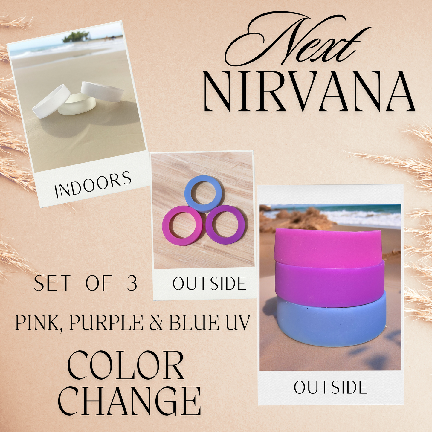 UV Color Change Purple, Pink & Blue Bundle | 3 Pack | Silicone Tumbler Bumpers