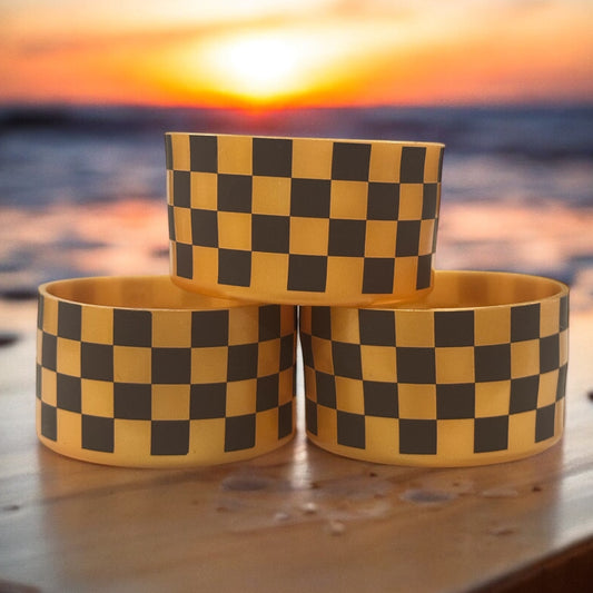 Chocolate & Gold Checks | Silicone Tumbler Boot