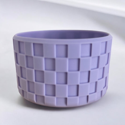 Lavender Checkers | Silicone Tumbler Boot